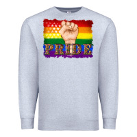 Heather Grey lgbtq  flag and hand pride Premium Sweatshirt - Artiststas