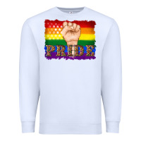 White lgbtq  flag and hand pride Premium Sweatshirt - Artiststas