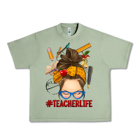 Oil Green messy bun teacher life Urban Heavy Tee - RanaPortraitStore