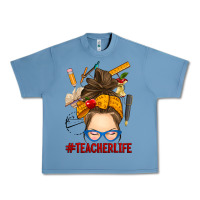 Pebble Blue messy bun teacher life Urban Heavy Tee - RanaPortraitStore