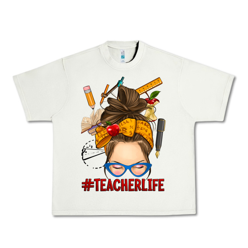Messy Bun Teacher Life Urban Heavy Tee by RanaPortraitStore | Teevron