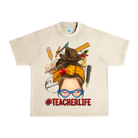 Sandshell messy bun teacher life Urban Heavy Tee - RanaPortraitStore