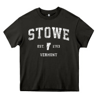 Asphalt Stowe Vermont Vt Vintage Athletic Sports Heavy Core Tee - minhPixels