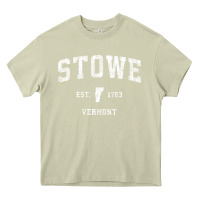Mossy Stowe Vermont Vt Vintage Athletic Sports Heavy Core Tee - minhPixels