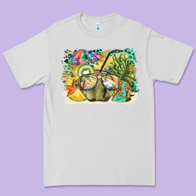 Coconut With Fruits  Background Premium Tee Designed By Barkaloodesign