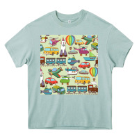 Arona Planes, Trains, and Automobiles pattern Chiffon Top Heavy Core Tee - minhPixels