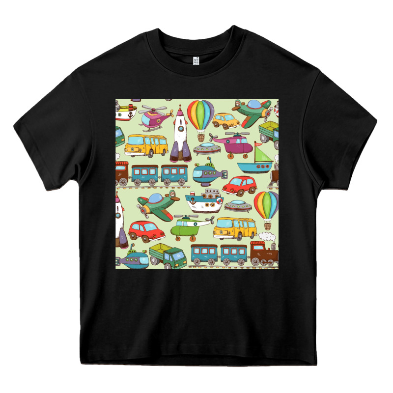 Planes, Trains, And Automobiles Pattern Chiffon Top Heavy Core Tee by minhPixels | Teevron
