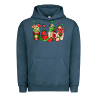Pigment Midnight Navy strawberry coffee cups Urban Hoodie - AdoDesignShop