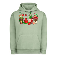 Pigment Oil Green strawberry coffee cups Urban Hoodie - AdoDesignShop