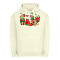 Pigment Pistachio strawberry coffee cups Urban Hoodie - AdoDesignShop