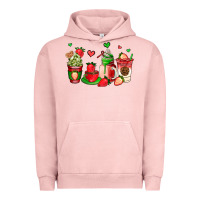 Pigment Salmon strawberry coffee cups Urban Hoodie - AdoDesignShop