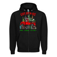 Black christmas tree farm truck Zipper Hoodie - CowhideDigitalArt