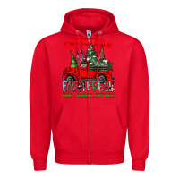 Red christmas tree farm truck Zipper Hoodie - CowhideDigitalArt