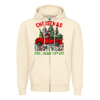 Christmas Tree Farm Truck Zipper Hoodie | Teevron
