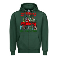 Sports Green christmas tree farm truck Zipper Hoodie - CowhideDigitalArt