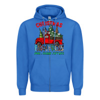True Royal christmas tree farm truck Zipper Hoodie - CowhideDigitalArt