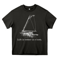 Asphalt Life Is Better On A Boat Sailboat Sketch Cool Sailing Gifts Heavy Core Tee - minhPixels