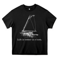 Life Is Better On A Boat Sailboat Sketch Cool Sailing Gifts Heavy Core Tee | Teevron