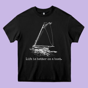 Life Is Better On A Boat Sailboat Sketch Cool Sailing Gifts Heavy Core Tee Designed By Minhpixels