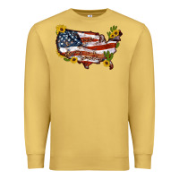 Antique Gold usa map with sunflower and cactus Premium Sweatshirt - Artiststas