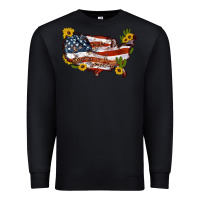 Black usa map with sunflower and cactus Premium Sweatshirt - Artiststas