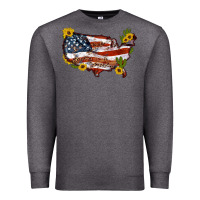 Charcoal Heather usa map with sunflower and cactus Premium Sweatshirt - Artiststas