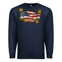 Navy usa map with sunflower and cactus Premium Sweatshirt - Artiststas