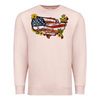 Pale Pink usa map with sunflower and cactus Premium Sweatshirt - Artiststas