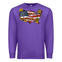Purple usa map with sunflower and cactus Premium Sweatshirt - Artiststas