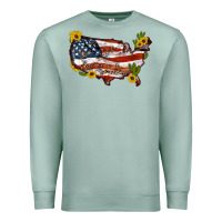 Seafoam usa map with sunflower and cactus Premium Sweatshirt - Artiststas