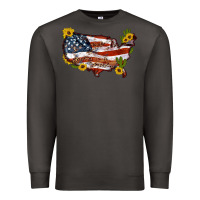 Smoke usa map with sunflower and cactus Premium Sweatshirt - Artiststas