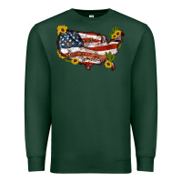 Sports Green usa map with sunflower and cactus Premium Sweatshirt - Artiststas