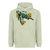 Matcha sea turtle with sunflowers Heavyweight Hoodie - Artiststas