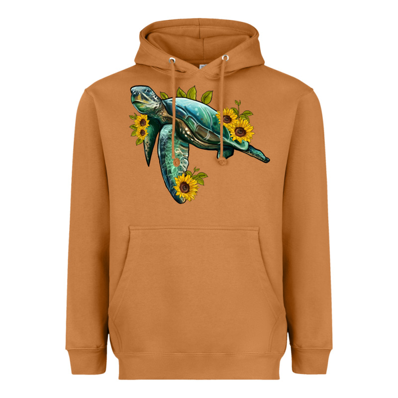 Sea Turtle With Sunflowers Heavyweight Hoodie by Artiststas | Teevron