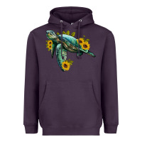 Plum sea turtle with sunflowers Heavyweight Hoodie - Artiststas