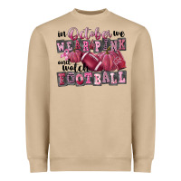 Mushroom in october we wear pink and watch football Heavyweight Sweatshirt - FaDigitalArtStudio