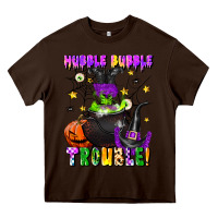 Chocolate Brown hubble bubble trouble Heavy Core Tee - LillyAllenDesigns