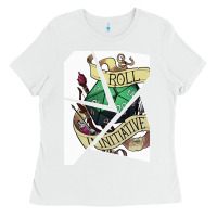 White ROLL INITIATIVE Ladies Tee - Bettercallsaul