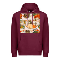 Burgundy fall heifer seamless pattern Premium Hoodie - BundleAndBundleShop