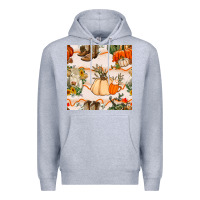 Heather Grey fall heifer seamless pattern Premium Hoodie - BundleAndBundleShop