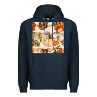 Navy fall heifer seamless pattern Premium Hoodie - BundleAndBundleShop