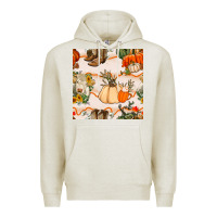 Oatmeal Heather fall heifer seamless pattern Premium Hoodie - BundleAndBundleShop