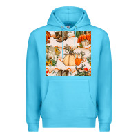 Ocean Blue fall heifer seamless pattern Premium Hoodie - BundleAndBundleShop