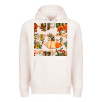 Pale Pink fall heifer seamless pattern Premium Hoodie - BundleAndBundleShop