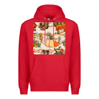 Red fall heifer seamless pattern Premium Hoodie - BundleAndBundleShop