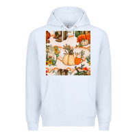 White fall heifer seamless pattern Premium Hoodie - BundleAndBundleShop