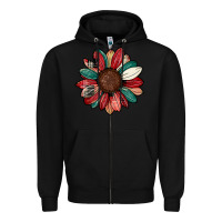 Black Christmas sunflower Zipper Hoodie - CowhideDigitalArt