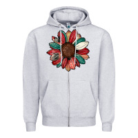 Heather Grey Christmas sunflower Zipper Hoodie - CowhideDigitalArt