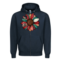 Navy Christmas sunflower Zipper Hoodie - CowhideDigitalArt