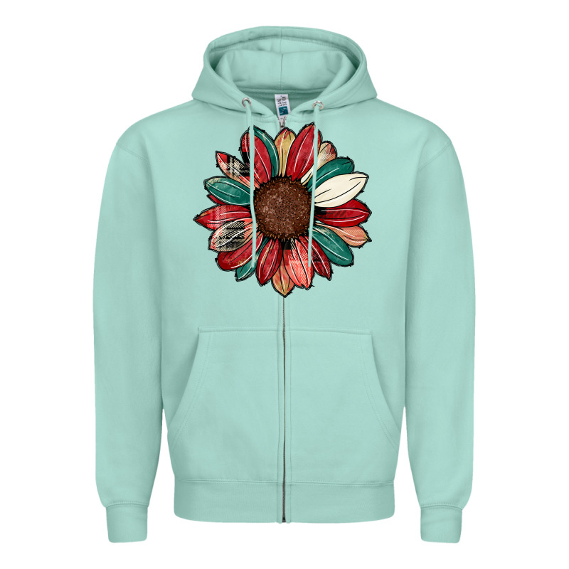 Christmas Sunflower Zipper Hoodie by CowhideDigitalArt | Teevron